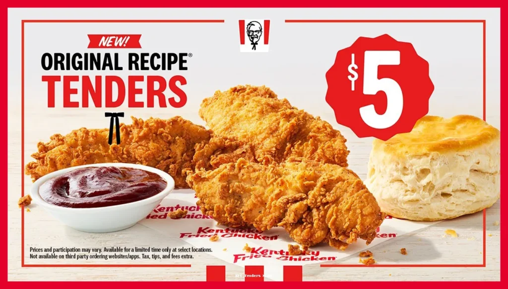 KFC menu with Prices